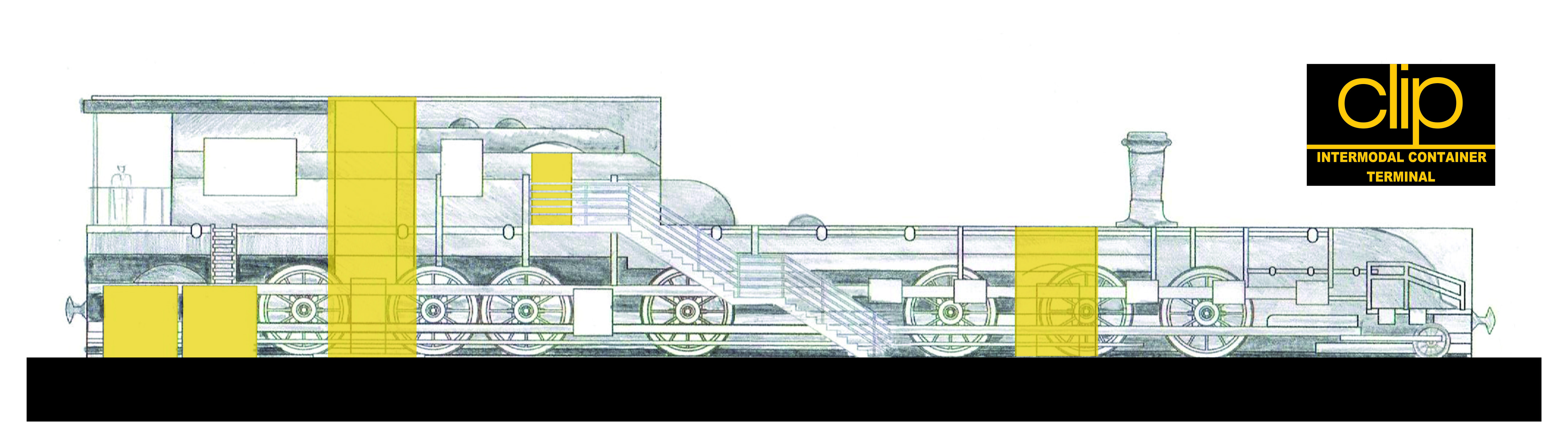 Union Pacific freight train moving through rail yard with stacked intermodal containers