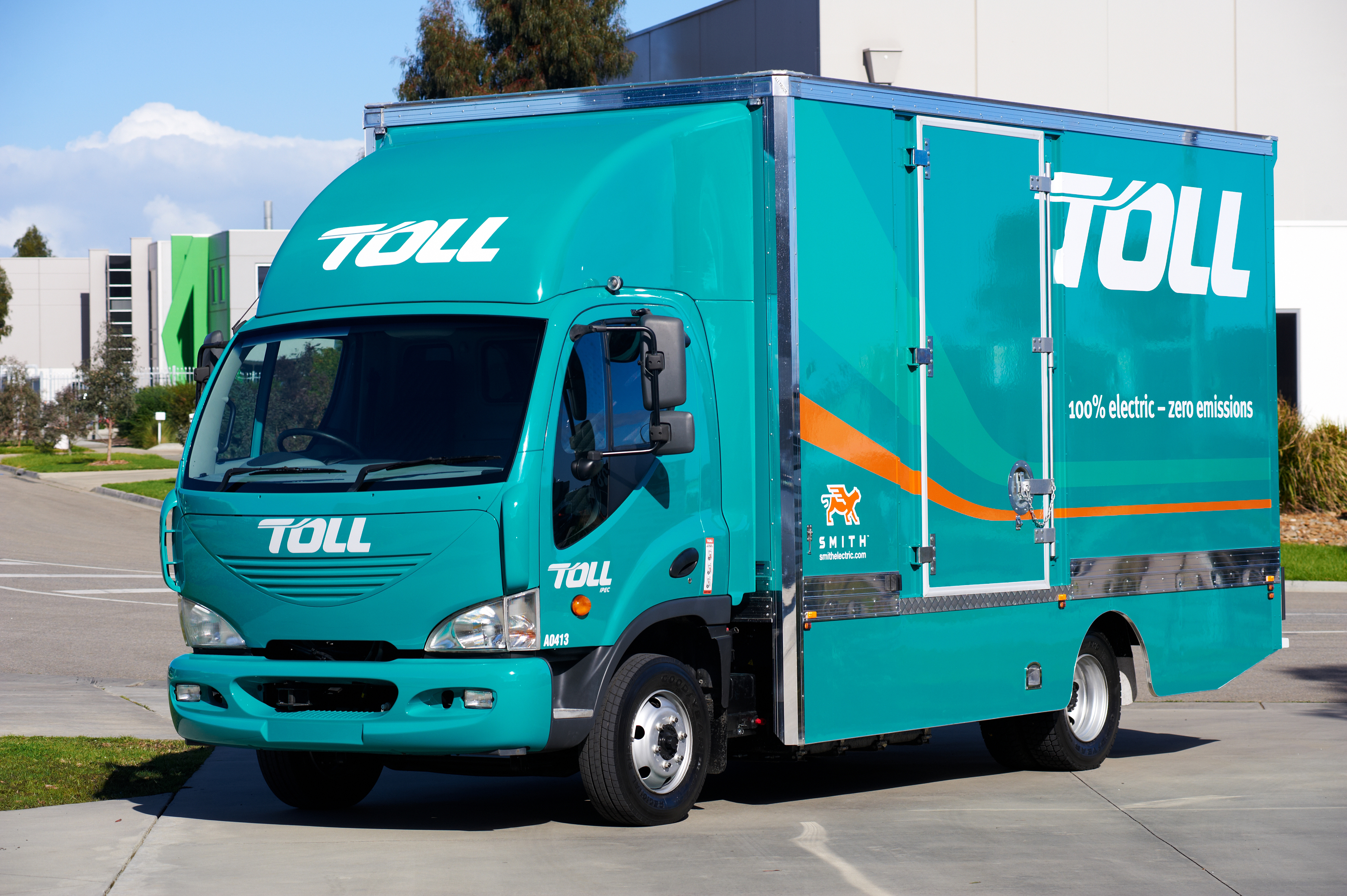 Tesla Semi electric Class 8 tractor in silver finish on California highway