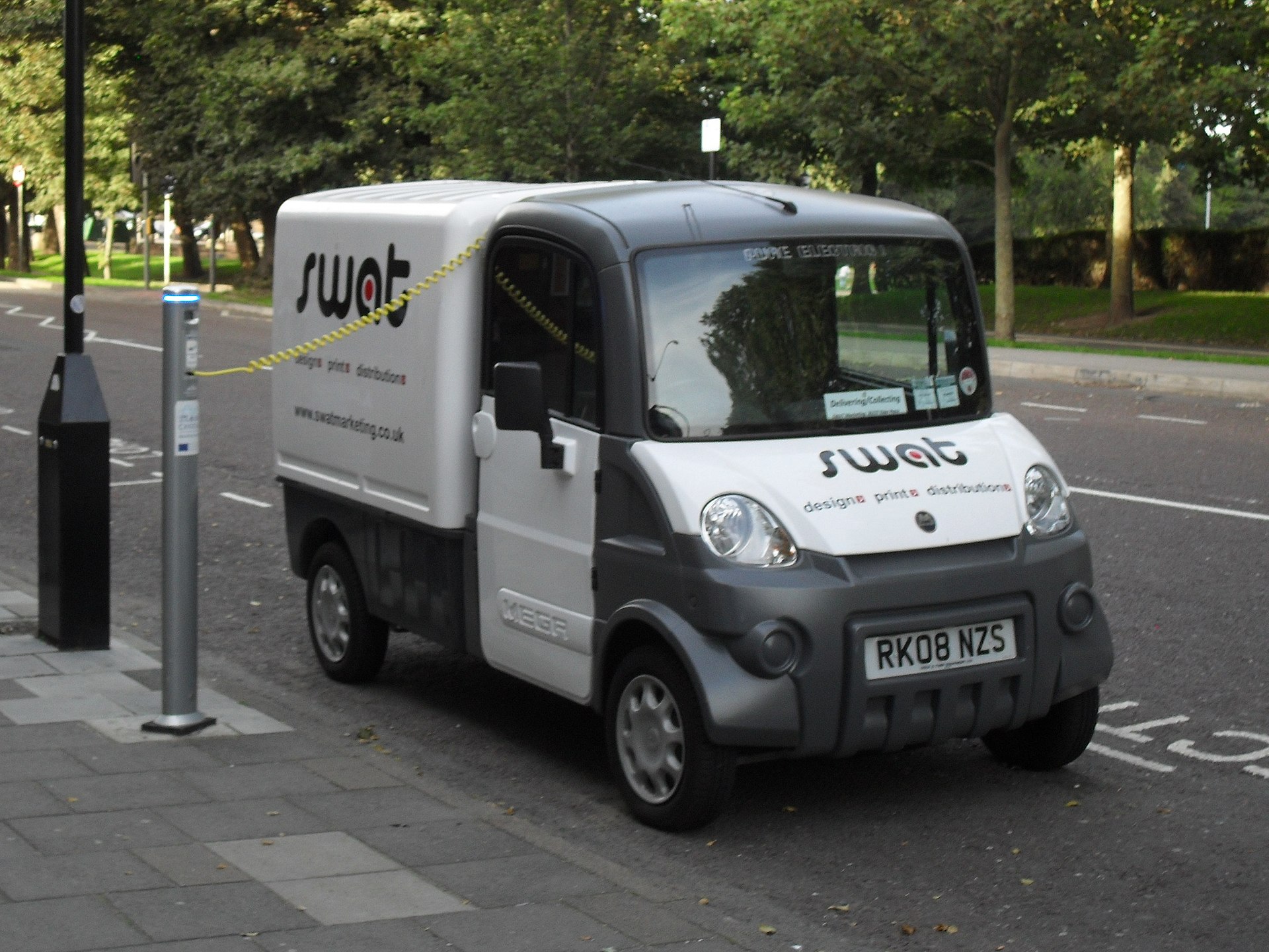 Electric truck charging at urban depot infrastructure site