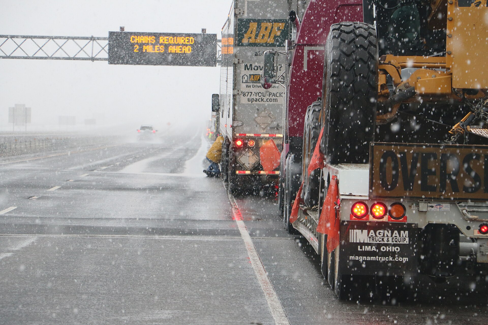 ABF Freight tractor-trailer on highway, representing LTL carrier rate increases