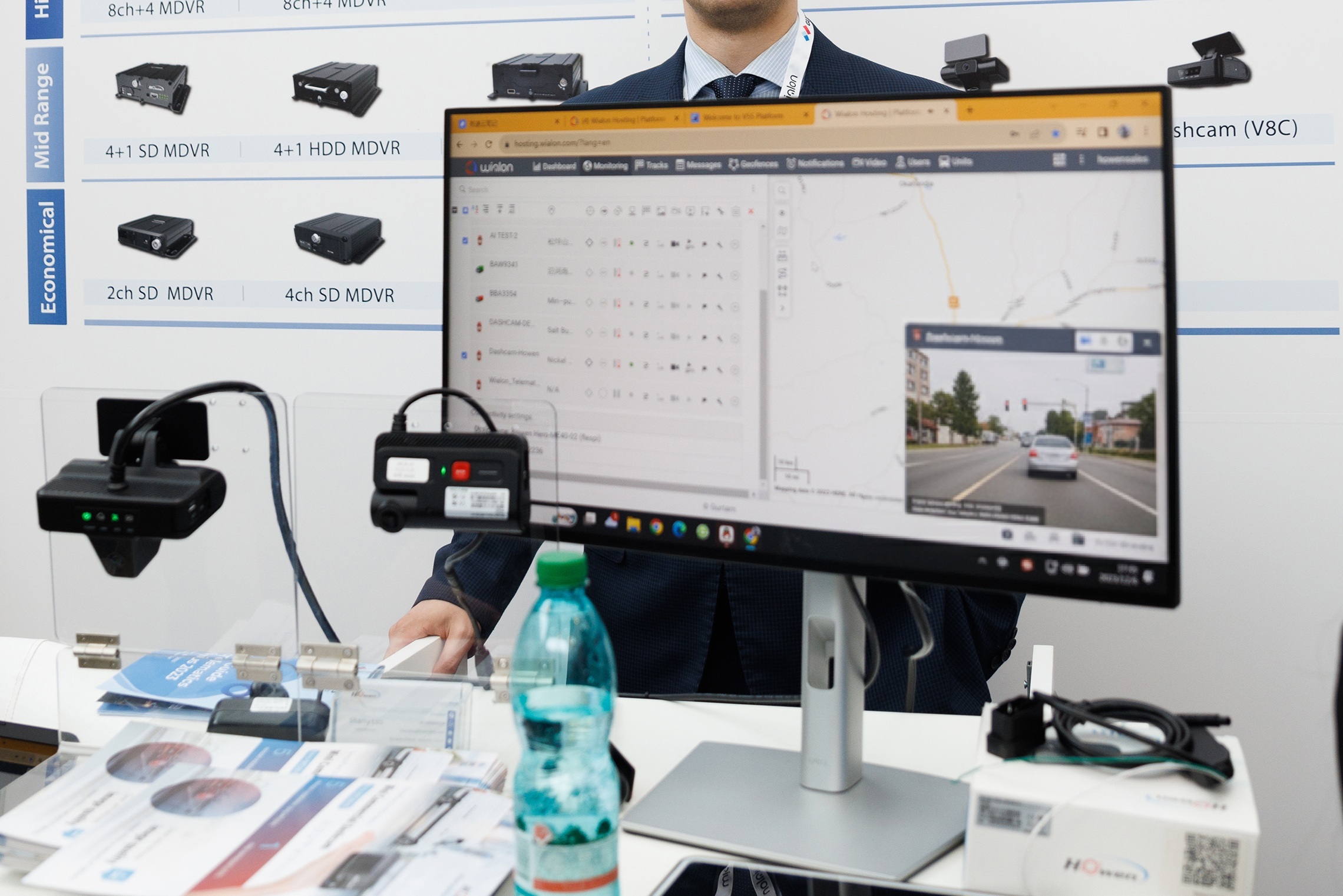 Truck dashboard displaying maintenance alert from AI predictive system