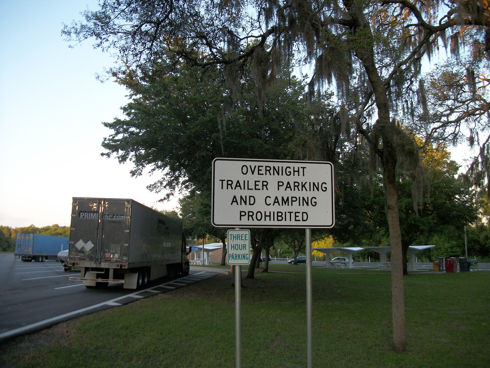 Volvo VNL tractor parked at truck stop during software update
